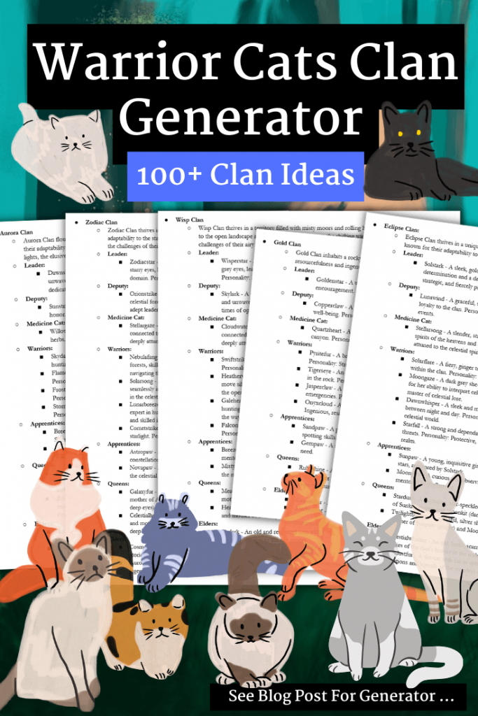 Warrior Cats Clan Generator (100+ Clan Ideas) 🐱